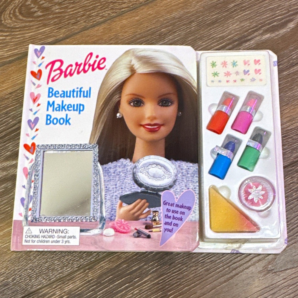 Barbie Beautiful Makeup Book Board Book Activity Set Earrings & Tattoos - Mattel